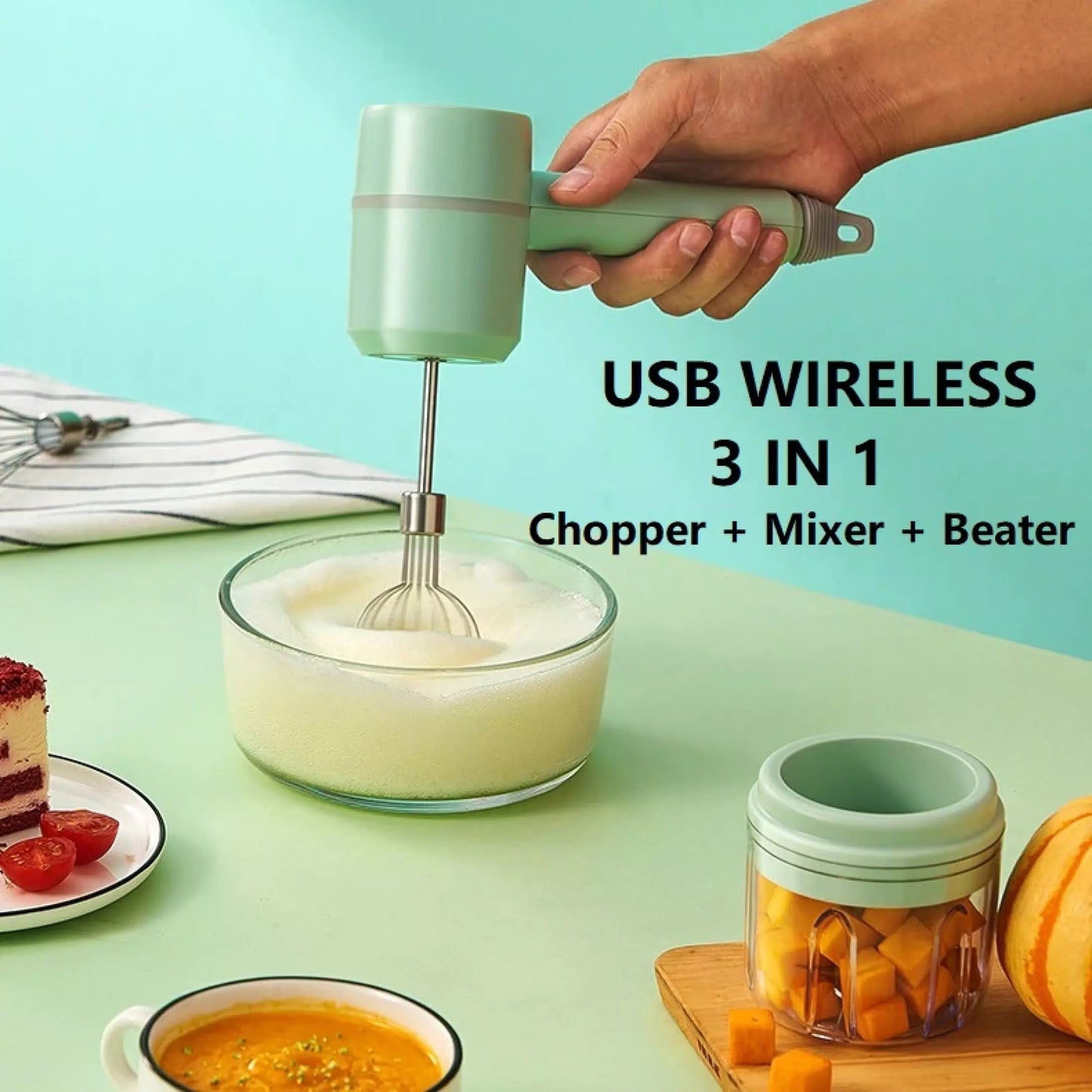 2-in-1 Electric Whisk and Meat Grinder