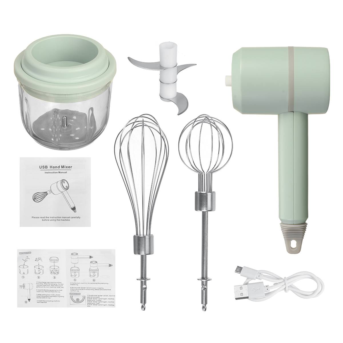 2-in-1 Electric Whisk and Meat Grinder