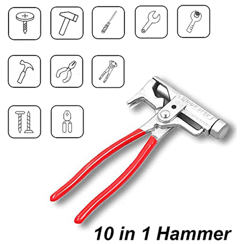 10-in-1 Multi-function Hammer with Pipe Clamp