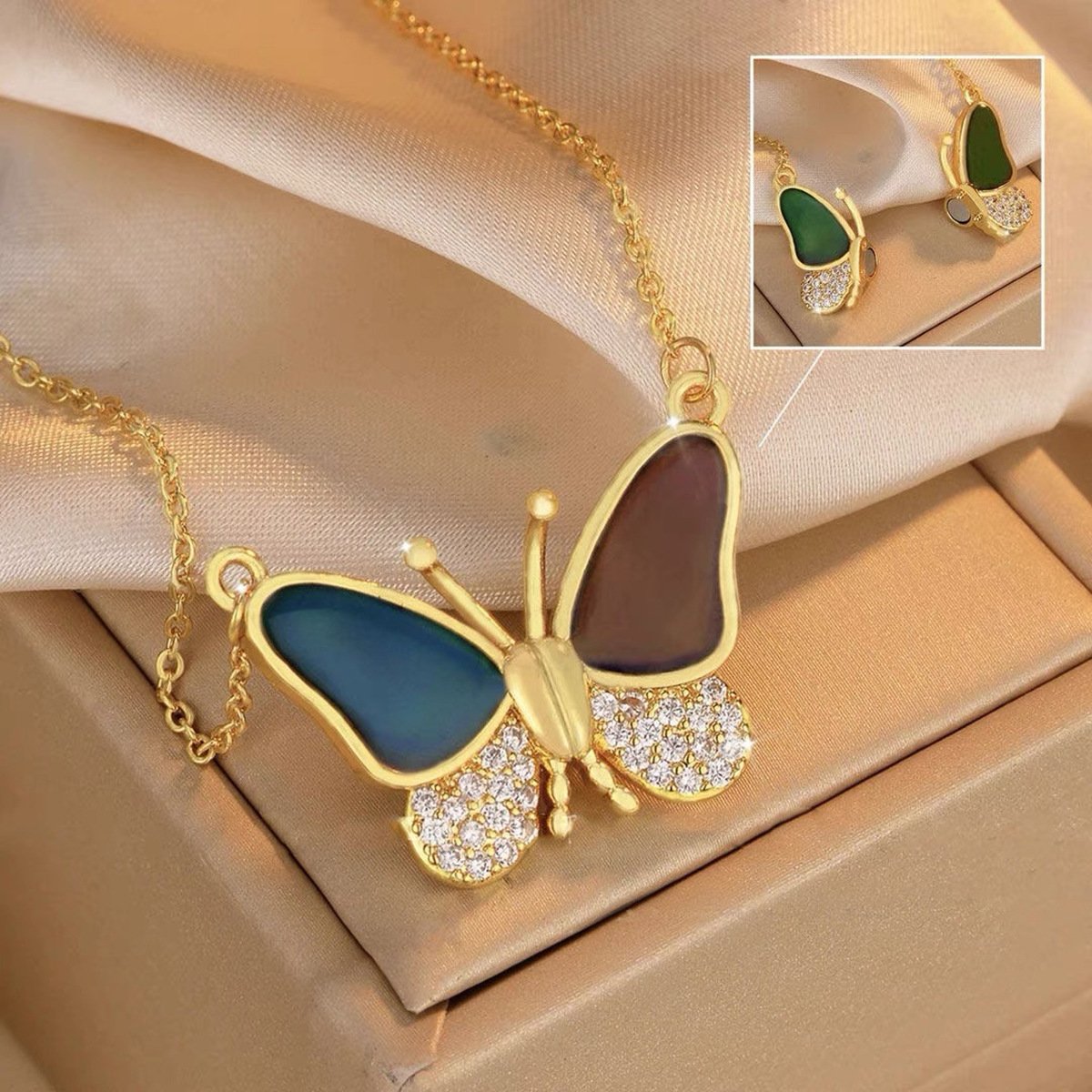 Color Changing Butterfly Necklace