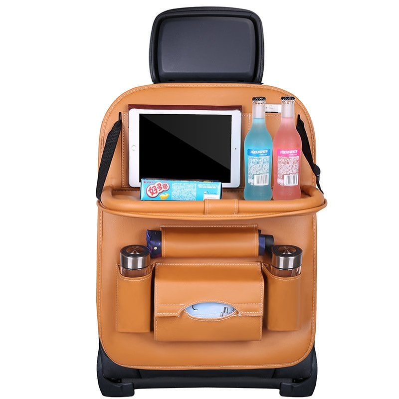 Car Back Seat Leather Organizer Storage Bag with Foldable Table ✈️Free shipping