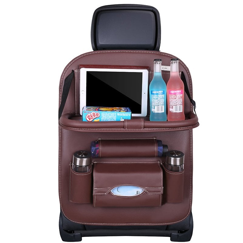 Car Back Seat Leather Organizer Storage Bag with Foldable Table ✈️Free shipping