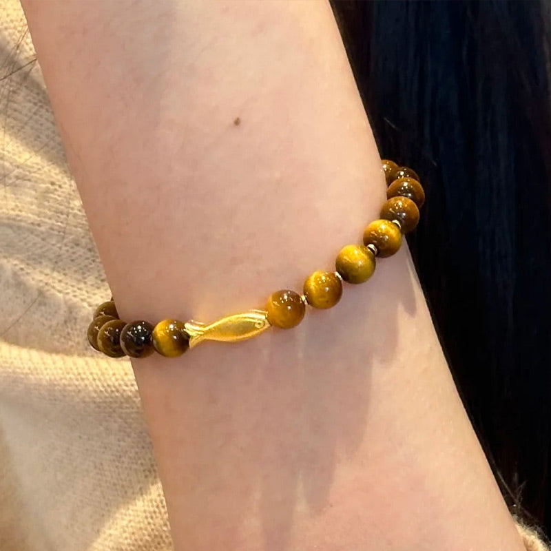 6mm Tiger Eye Beaded Bracelet for Men & Women