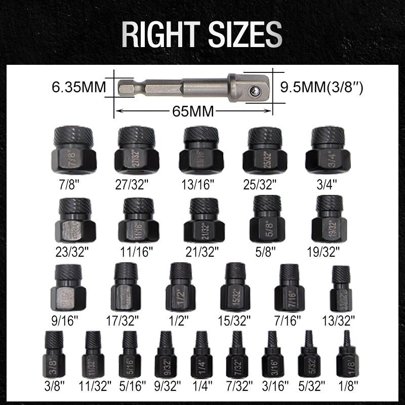 26pcs Broken Screw and Bolt Extractor Set