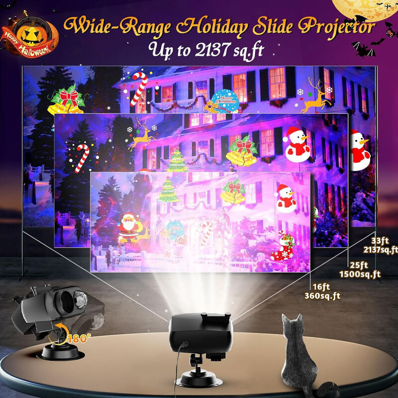 2-in-1 HD Remote Control Holiday Projector Lights