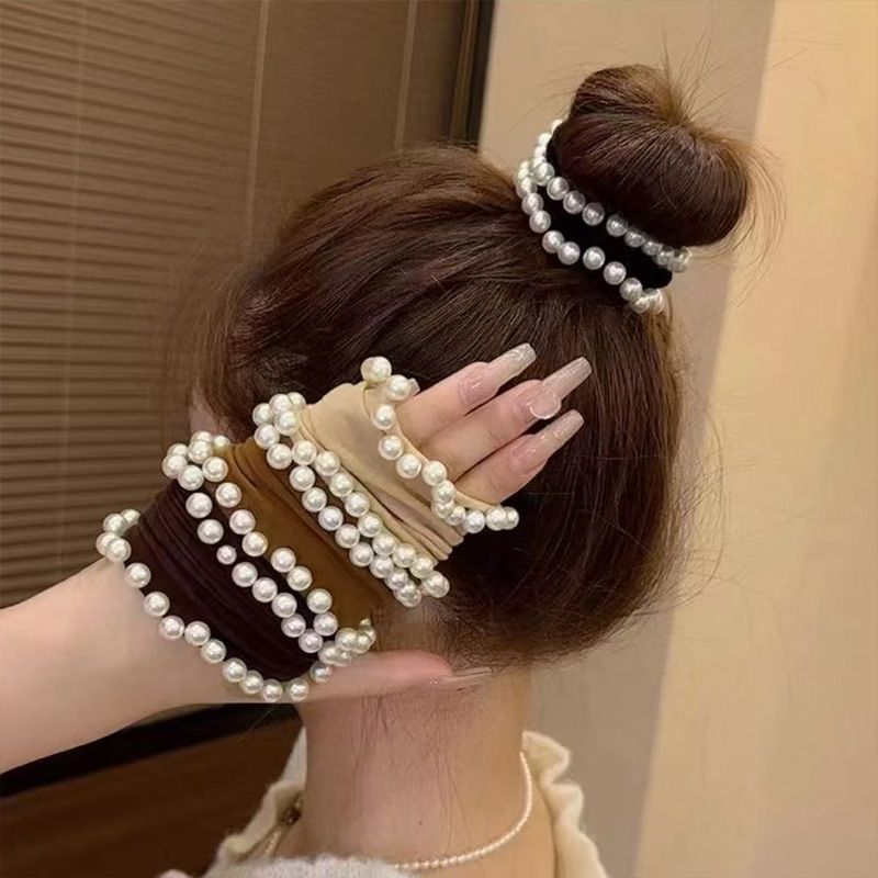 5PCS High-elastic Widened Pearl Hairband